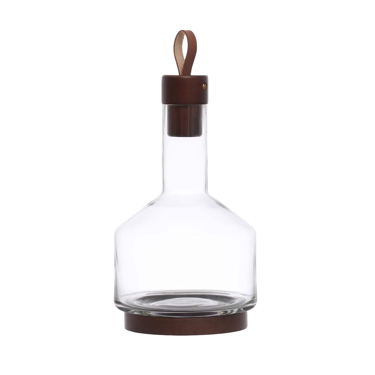 Hello Honey® 62oz. Glass Carafe with Walnut Brown Acacia Wood Base & Stopper